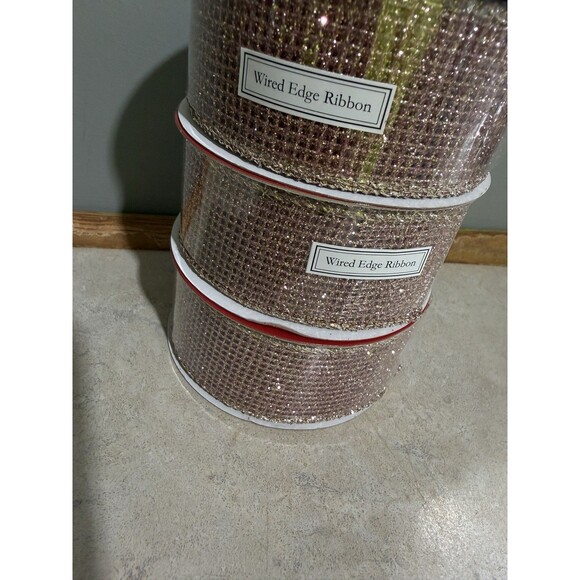 Hobby Lobby Other - Jumbo Of 3 Eleganza ROSE GOLD DECO MESH metallic Ribbon 90 Feets X 1.5 in